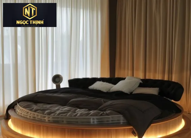 GIƯỜNG NGỦ GỖ TRÒN THIẾT KẾ ĐỘC ĐÁO - GNG09